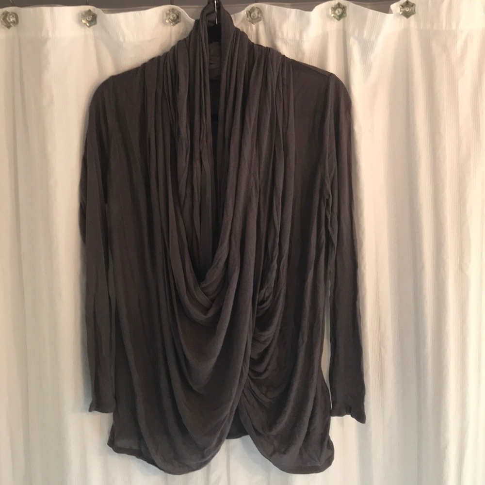 Alice and Olivia drape front cardigan gray size S